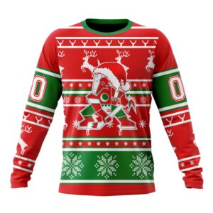 Custom NHL Arizona Coyotes Crewneck Sweatshirt Specialized Unisex Christmas Is Coming Santa Claus Unisex Shirt 1