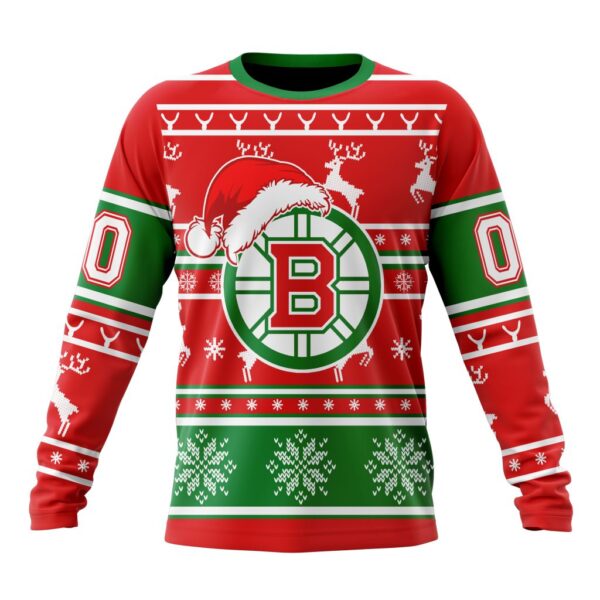 Custom NHL Boston Bruins Crewneck Sweatshirt Specialized Unisex Christmas Is Coming Santa Claus Unisex Shirt