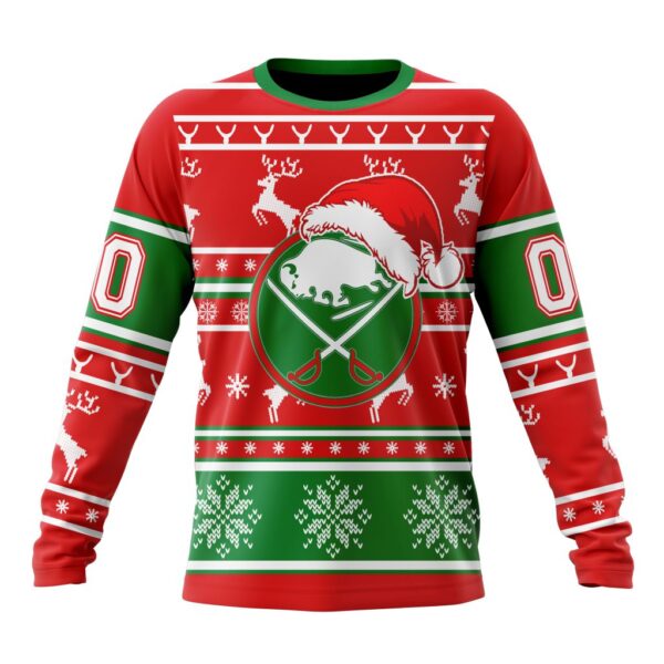 Custom NHL Buffalo Sabres Crewneck Sweatshirt Specialized Unisex Christmas Is Coming Santa Claus Unisex Shirt