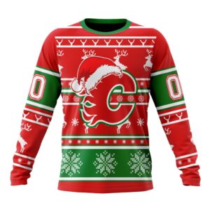 Custom NHL Calgary Flames Crewneck…