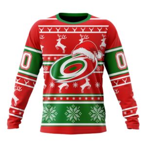 Custom NHL Carolina Hurricanes Crewneck Sweatshirt Specialized Unisex Christmas Is Coming Santa Claus Unisex Shirt 1