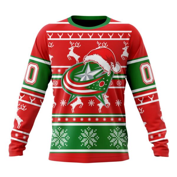 Custom NHL Columbus Blue Jackets Crewneck Sweatshirt Specialized Unisex Christmas Is Coming Santa Claus Unisex Shirt