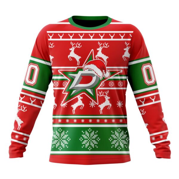 Custom NHL Dallas Stars Crewneck Sweatshirt Specialized Unisex Christmas Is Coming Santa Claus Unisex Shirt