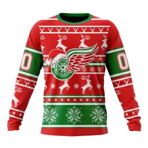 Custom NHL Detroit Red Wings Crewneck Sweatshirt Specialized Unisex Christmas Is Coming Santa Claus Unisex Shirt 1