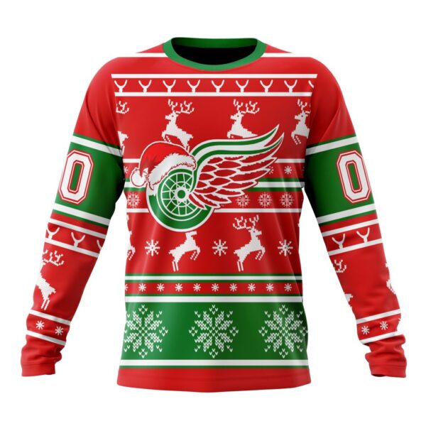 Custom NHL Detroit Red Wings Crewneck Sweatshirt Specialized Unisex Christmas Is Coming Santa Claus Unisex Shirt