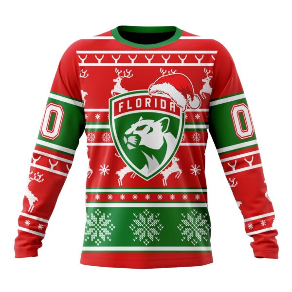 Custom NHL Florida Panthers Crewneck Sweatshirt Specialized Unisex Christmas Is Coming Santa Claus Unisex Shirt