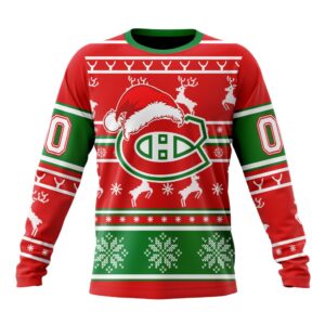 Custom NHL Montreal Canadiens Crewneck Sweatshirt Specialized Unisex Christmas Is Coming Santa Claus Unisex Shirt 1