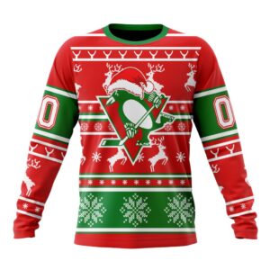 Custom NHL Pittsburgh Penguins Crewneck Sweatshirt Specialized Unisex Christmas Is Coming Santa Claus Unisex Shirt 1