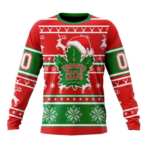 Custom NHL Toronto Maple Leafs Crewneck Sweatshirt Specialized Unisex Christmas Is Coming Santa Claus Unisex Shirt