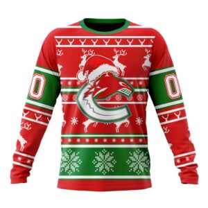 Custom NHL Vancouver Canucks Crewneck Sweatshirt Specialized Unisex Christmas Is Coming Santa Claus Unisex Shirt 2