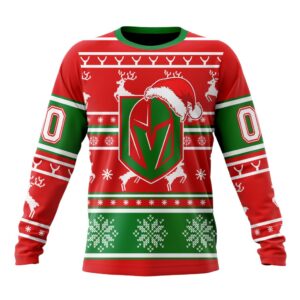 Custom NHL Vegas Golden Knights Crewneck Sweatshirt Specialized Unisex Christmas Is Coming Santa Claus Unisex Shirt 1