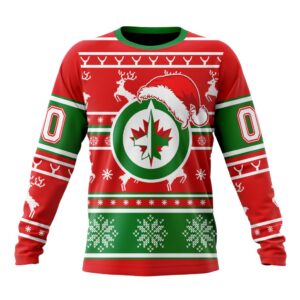 Custom NHL Winnipeg Jets Crewneck Sweatshirt Specialized Unisex Christmas Is Coming Santa Claus Unisex Shirt 1