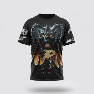 NHL Anaheim Ducks 3D T Shirt Special Skull Art Design Unisex Tshirt 1