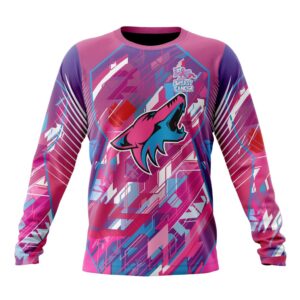 NHL Arizona Coyotes Crewneck Sweatshirt I Pink I CanFearless Again Breast Cancer Unisex Shirt 1