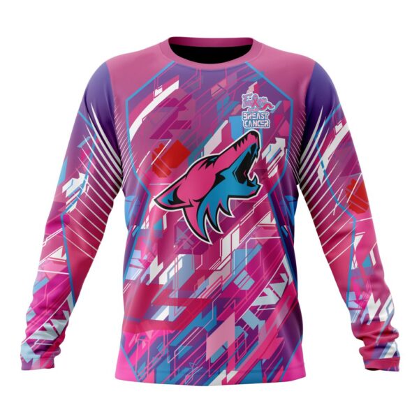 NHL Arizona Coyotes Crewneck Sweatshirt I Pink I CanFearless Again Breast Cancer Unisex Shirt