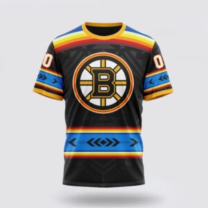 NHL Boston Bruins 3D T Shirt Special Native Heritage Design Unisex Tshirt 1