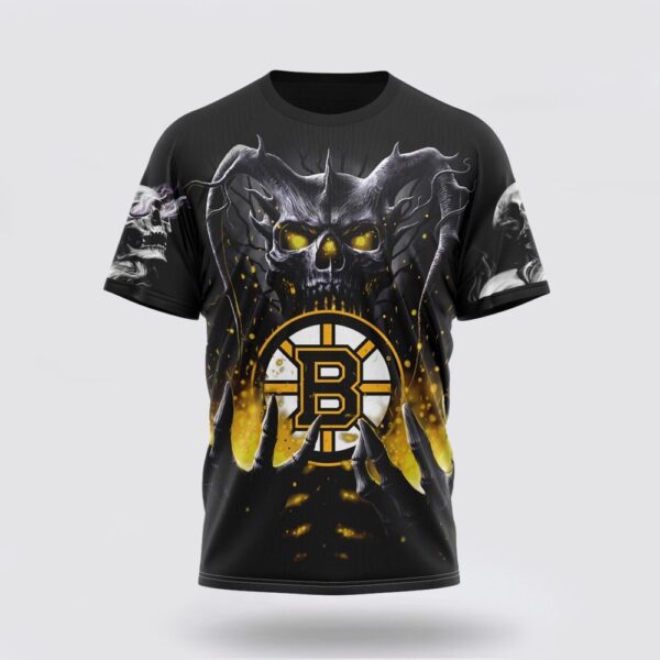 NHL Boston Bruins 3D T Shirt Special Skull Art Design Unisex Tshirt