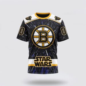 NHL Boston Bruins 3D T Shirt X Star Wars Meteor Shower Design Unisex Tshirt 1