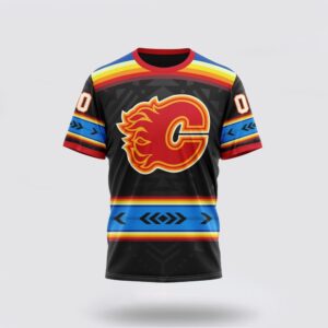 NHL Calgary Flames 3D T Shirt Special Native Heritage Design Unisex Tshirt 1