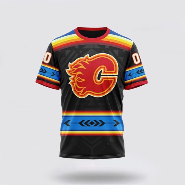 NHL Calgary Flames 3D T Shirt Special Native Heritage Design Unisex Tshirt