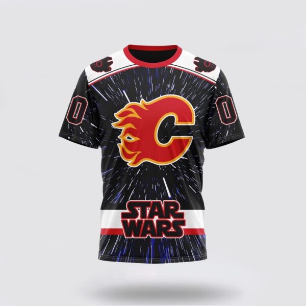 NHL Calgary Flames 3D T Shirt X Star Wars Meteor Shower Design Unisex Tshirt