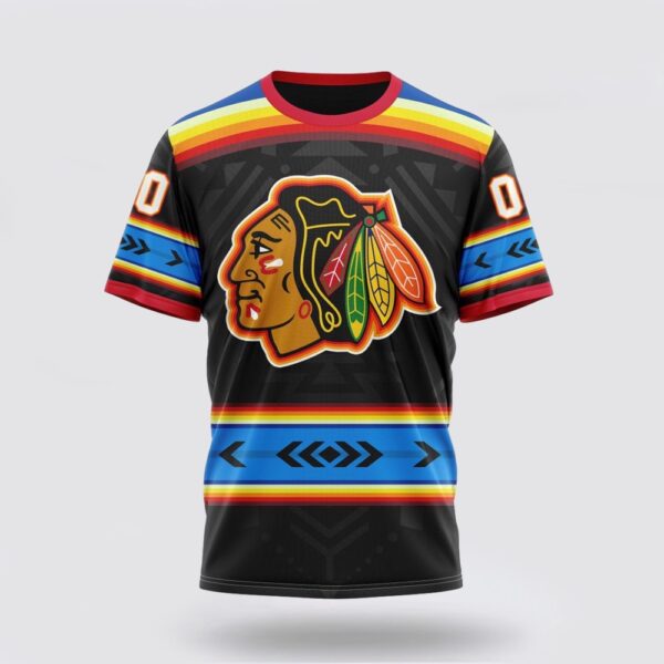 NHL Chicago Blackhawks 3D T Shirt Special Native Heritage Design Unisex Tshirt