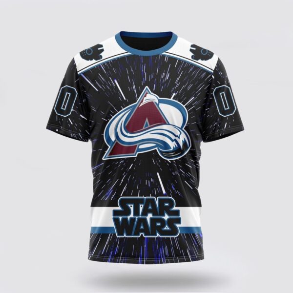 NHL Colorado Avalanche 3D T Shirt X Star Wars Meteor Shower Design Unisex Tshirt