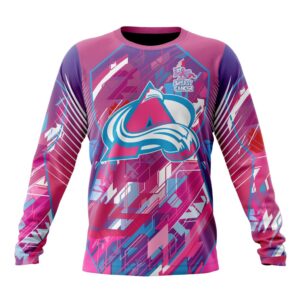 NHL Colorado Avalanche Crewneck Sweatshirt I Pink I CanFearless Again Breast Cancer Unisex Shirt 1