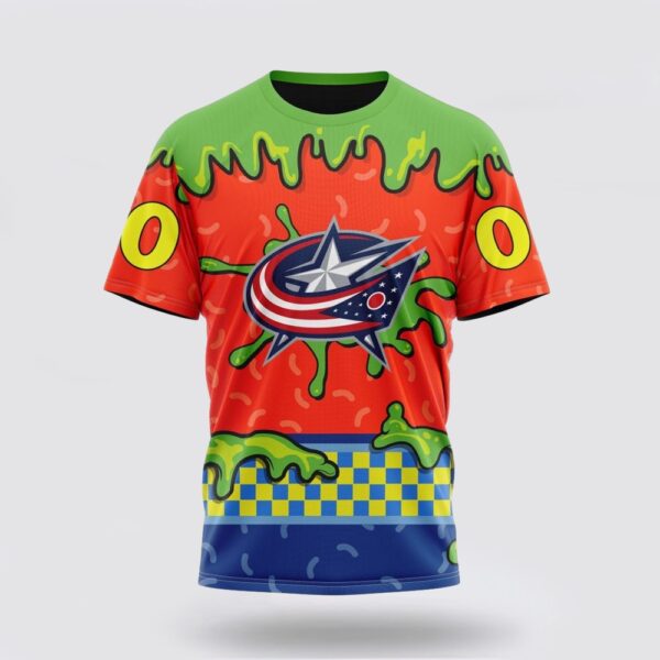 NHL Columbus Blue Jackets 3D T Shirt Special Nickelodeon Design Unisex Tshirt