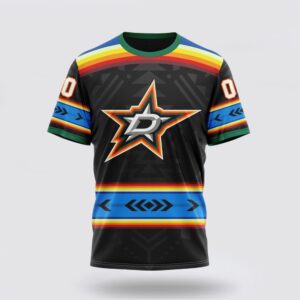 NHL Dallas Stars 3D T Shirt Special Native Heritage Design Unisex Tshirt 1