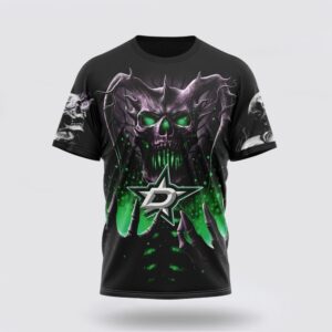 NHL Dallas Stars 3D T Shirt Special Skull Art Design Unisex Tshirt 1