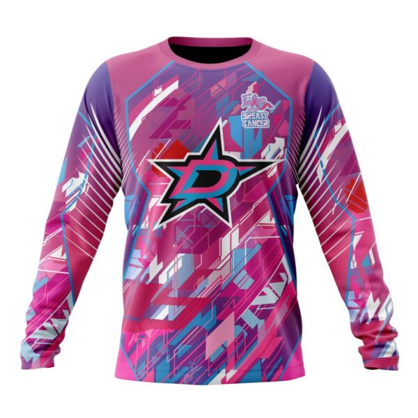 NHL Dallas Stars Crewneck Sweatshirt I Pink I CanFearless Again Breast Cancer Unisex Shirt