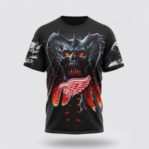 NHL Detroit Red Wings 3D T Shirt Special Skull Art Design Unisex Tshirt 1