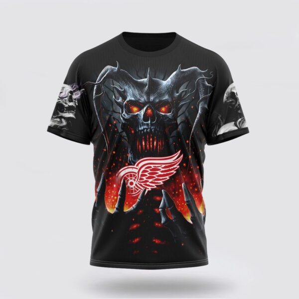 NHL Detroit Red Wings 3D T Shirt Special Skull Art Design Unisex Tshirt