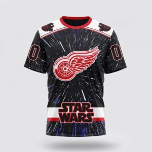 NHL Detroit Red Wings 3D T Shirt X Star Wars Meteor Shower Design Unisex Tshirt 1