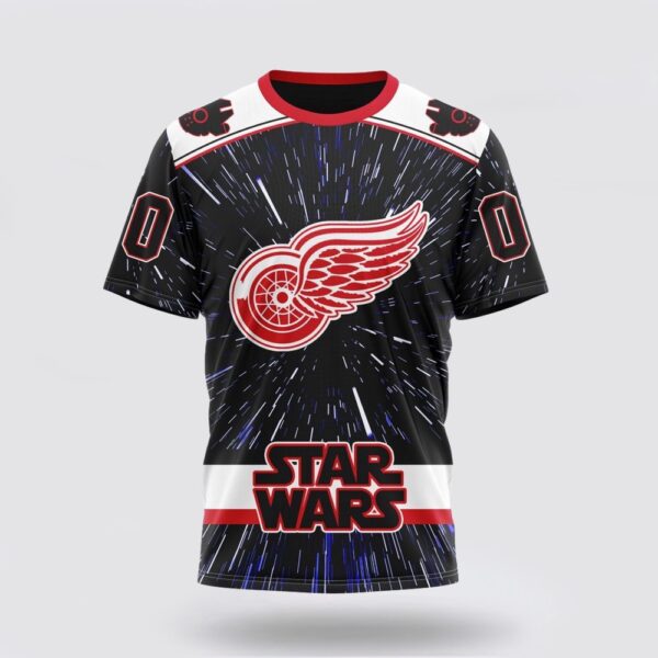 NHL Detroit Red Wings 3D T Shirt X Star Wars Meteor Shower Design Unisex Tshirt