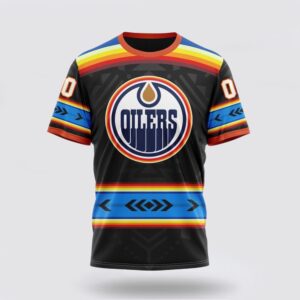 NHL Edmonton Oilers 3D T Shirt Special Native Heritage Design Unisex Tshirt 1