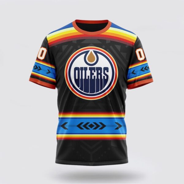 NHL Edmonton Oilers 3D T Shirt Special Native Heritage Design Unisex Tshirt