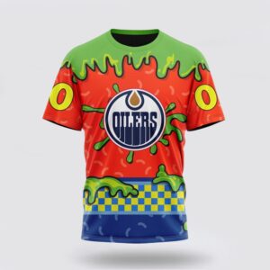 NHL Edmonton Oilers 3D T Shirt Special Nickelodeon Design Unisex Tshirt 1