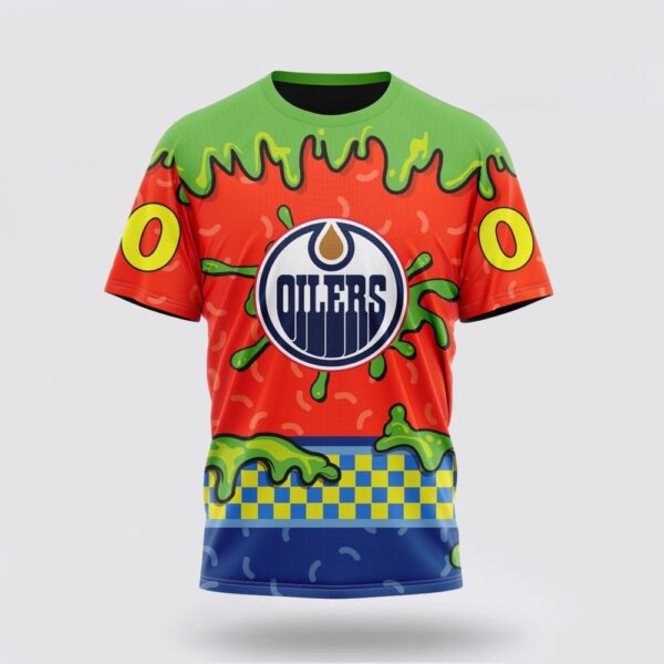 NHL Edmonton Oilers 3D T Shirt Special Nickelodeon Design Unisex Tshirt