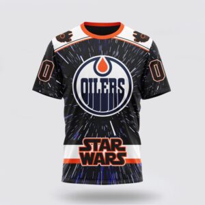 NHL Edmonton Oilers 3D T Shirt X Star Wars Meteor Shower Design Unisex Tshirt 1