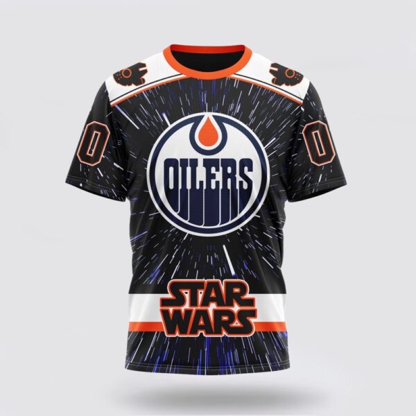 NHL Edmonton Oilers 3D T Shirt X Star Wars Meteor Shower Design Unisex Tshirt
