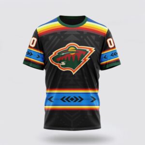 NHL Minnesota Wild 3D T Shirt Special Native Heritage Design Unisex Tshirt 1