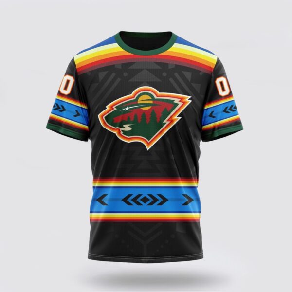 NHL Minnesota Wild 3D T Shirt Special Native Heritage Design Unisex Tshirt