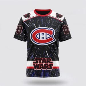NHL Montreal Canadiens 3D T Shirt X Star Wars Meteor Shower Design Unisex Tshirt 1