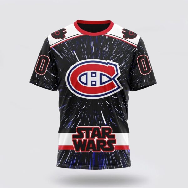NHL Montreal Canadiens 3D T Shirt X Star Wars Meteor Shower Design Unisex Tshirt