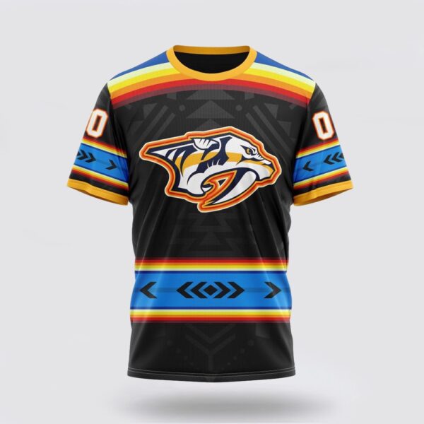 NHL Nashville Predators 3D T Shirt Special Native Heritage Design Unisex Tshirt