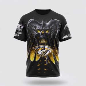 NHL Nashville Predators 3D T Shirt Special Skull Art Design Unisex Tshirt 1