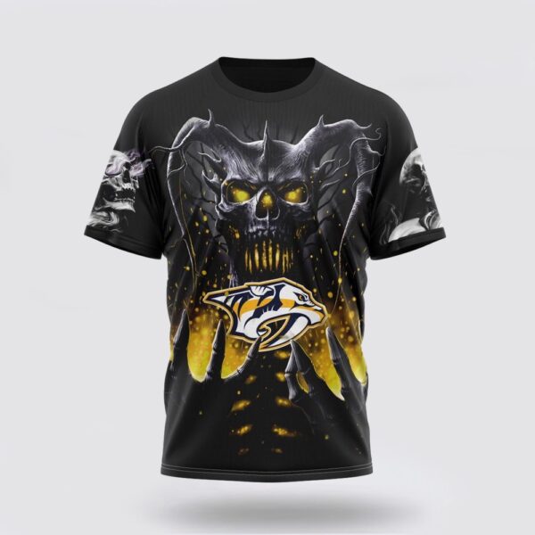 NHL Nashville Predators 3D T Shirt Special Skull Art Design Unisex Tshirt