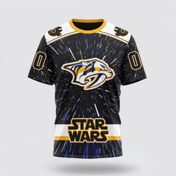 NHL Nashville Predators 3D T Shirt X Star Wars Meteor Shower Design Unisex Tshirt